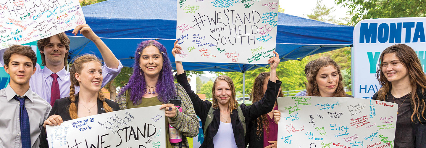 Photo of teens protesting for climate change