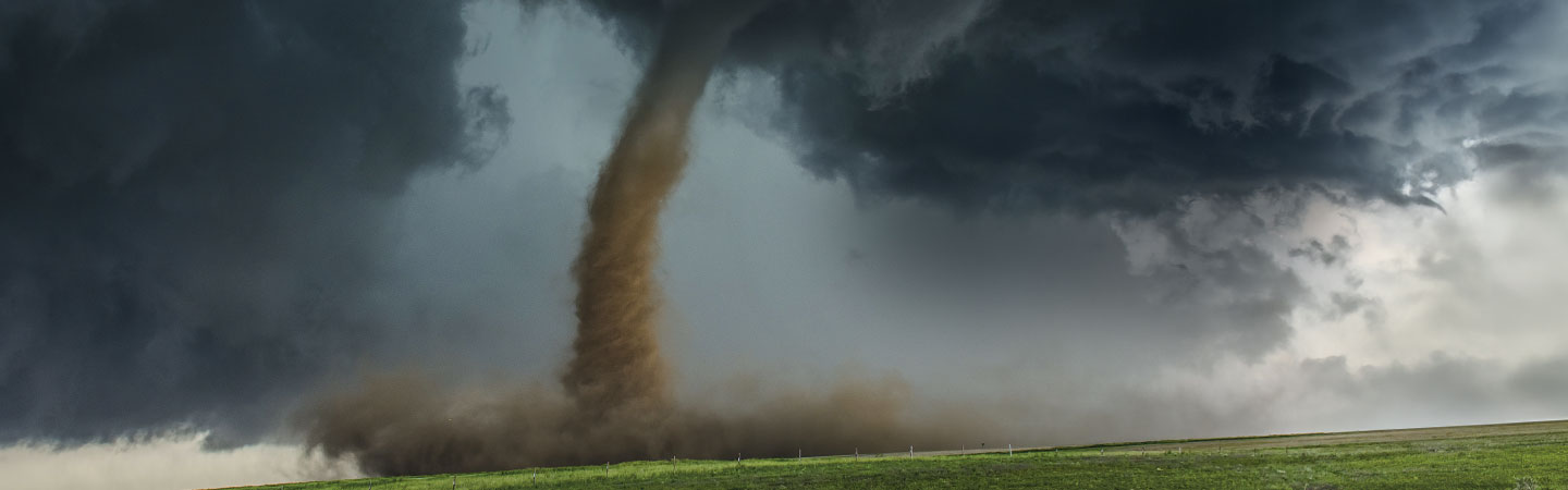 Image of a twister over a field